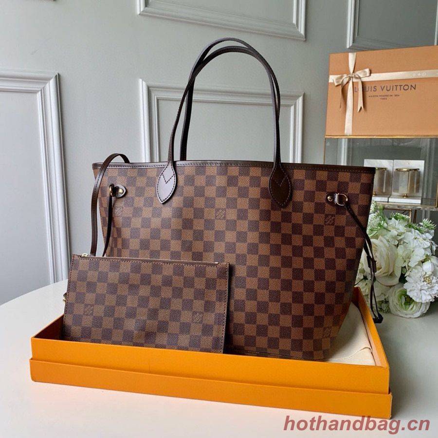 Louis Vuitton Damier Ebene Canvas Neverfull M41358 Red