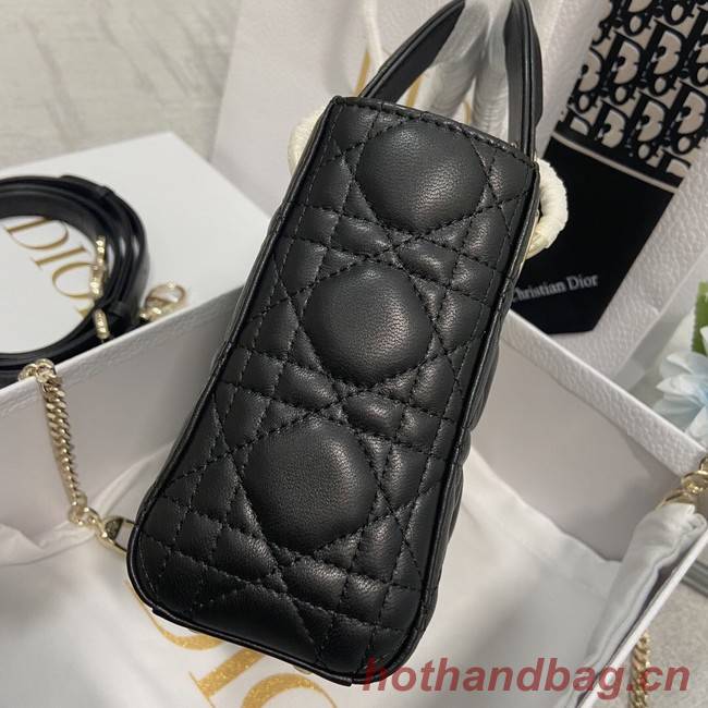 MINI LADY DIOR BAG Lambskin M0566OW black&gold