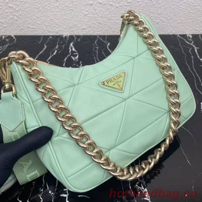 Prada System nappa leather patchwork shoulder bag 1AC151 Green