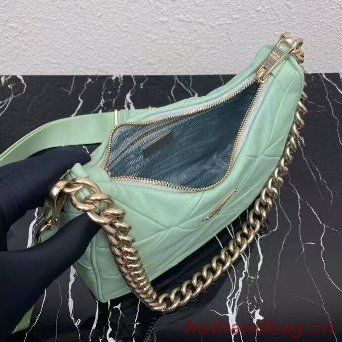 Prada System nappa leather patchwork shoulder bag 1AC151 Green