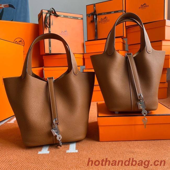 Hermes Picotin Lock Bags Original togo Leather PL3388 brown