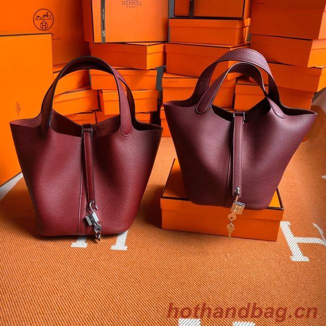 Hermes Picotin Lock Bags Original togo Leather PL3388 claret