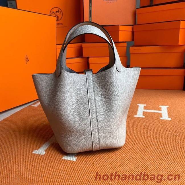 Hermes Picotin Lock Bags Original togo Leather PL3388 light gray