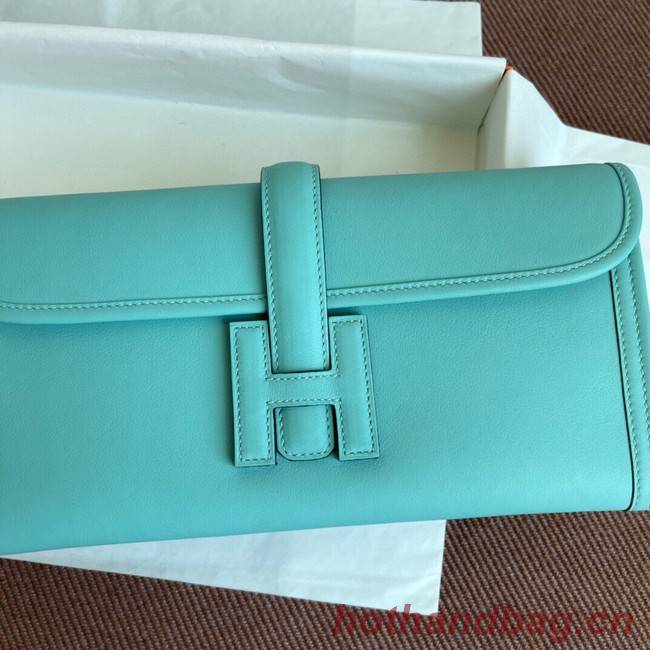 Hermes Original jige swift Leather Clutch 37088 light blue