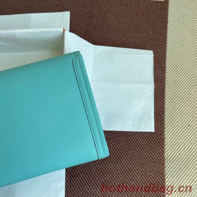 Hermes Original jige swift Leather Clutch 37088 light blue