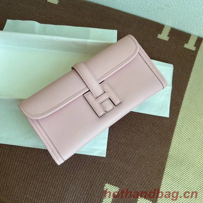 Hermes Original jige swift Leather Clutch 37088 light pink