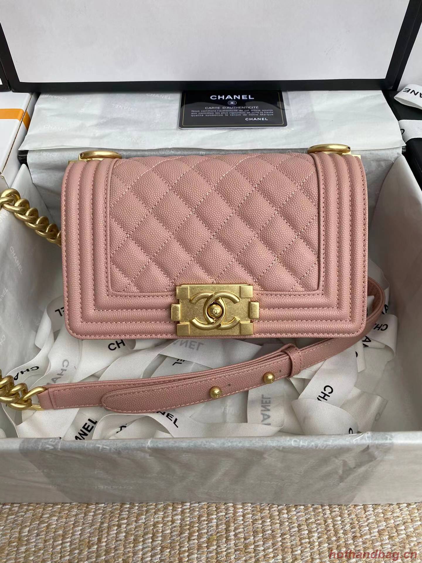 Boy Chanel Flap Shoulder Bag Leather A67085 pink