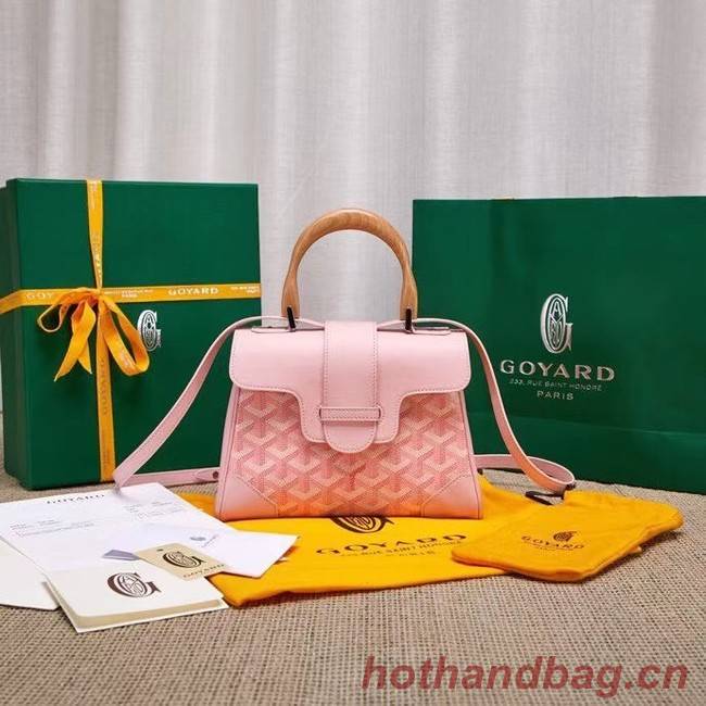 Goyard Calfskin Leather saigon mini Tote Bag 9955 Pink