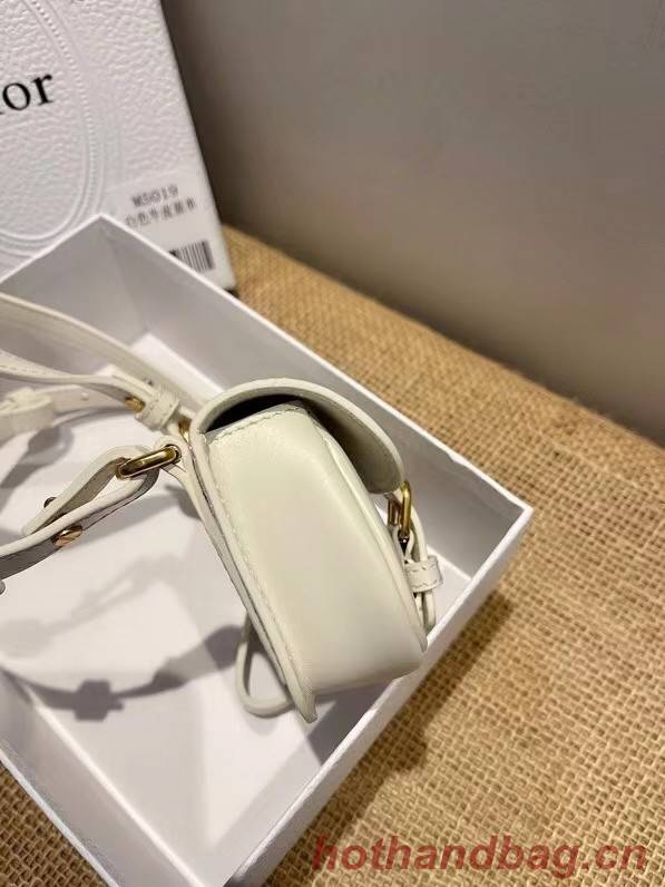 MINI DIOR BOBBY BAG Warm Taupe Box Calfskin S5109U WHITE