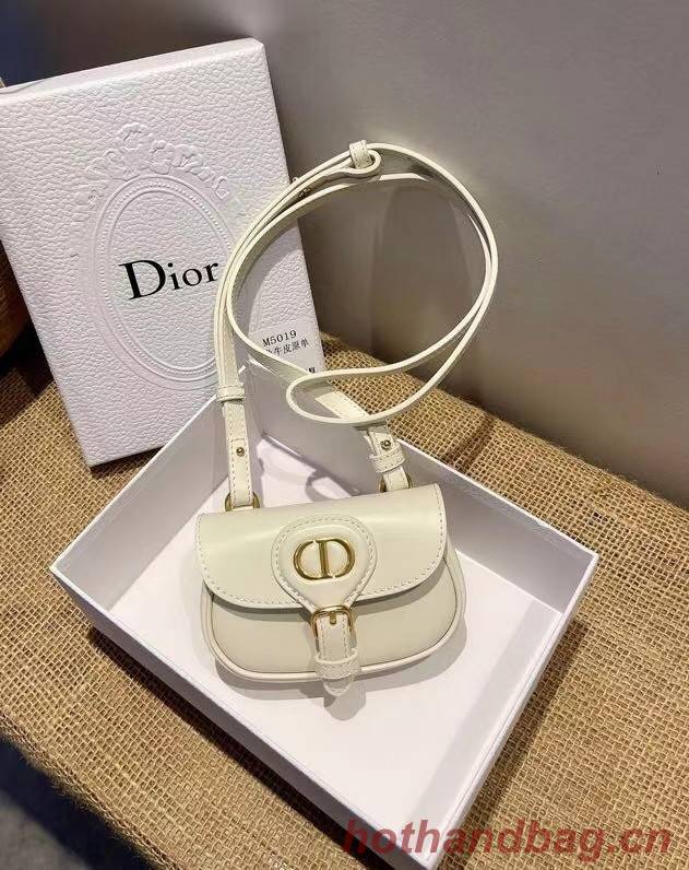 MINI DIOR BOBBY BAG Warm Taupe Box Calfskin S5109U WHITE