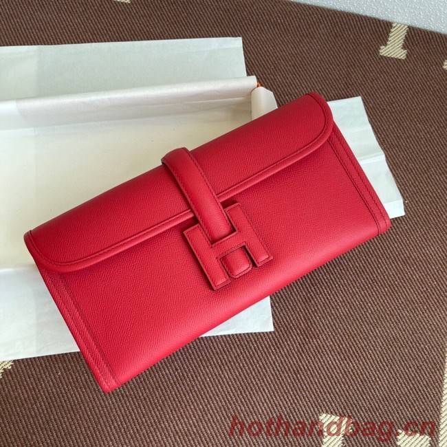 Hermes Original Espom Leather Clutch 37088 red