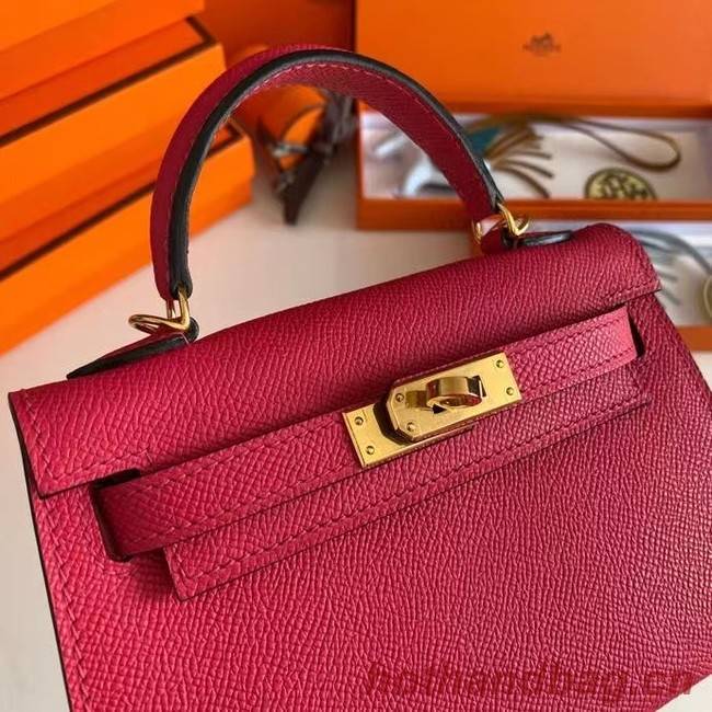 Hermes Kelly 19cm Shoulder Bags Epsom Leather KL19 Gold hardware rose