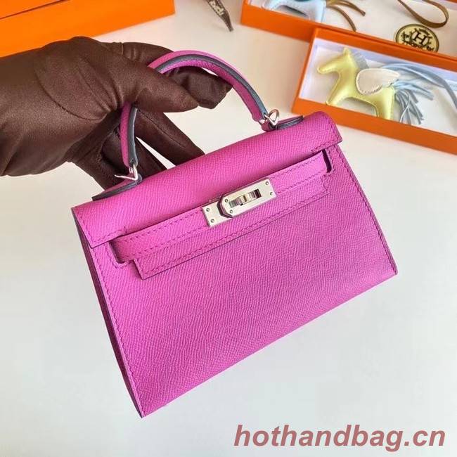 Hermes Kelly 19cm Shoulder Bags Epsom Leather KL19 Silver hardware Lavender