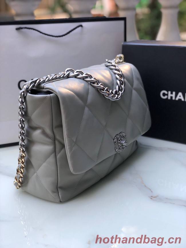 CHANEL Lambskin 19 Flap Bag AS1162 gray