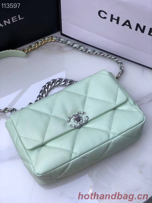 CHANEL Lambskin 19 Flap Bag AS1160 AS1161 light blue