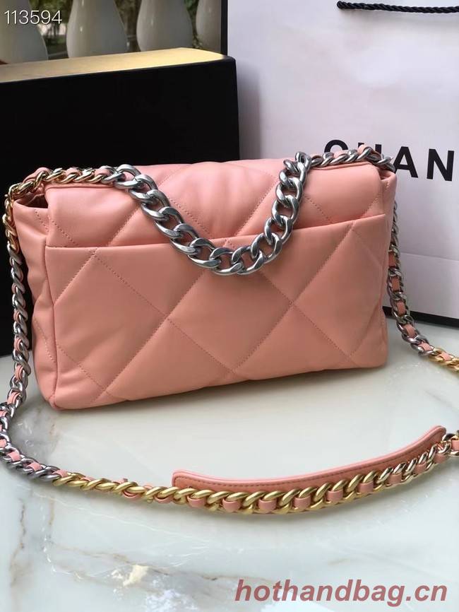 CHANEL Lambskin 19 Flap Bag AS1160 AS1161 light pink