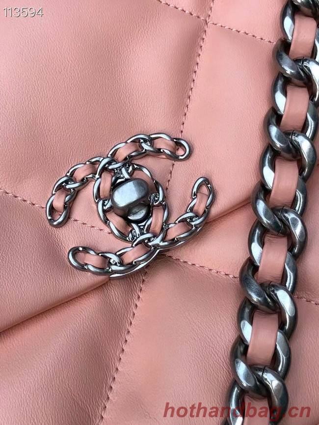 CHANEL Lambskin 19 Flap Bag AS1160 AS1161 light pink