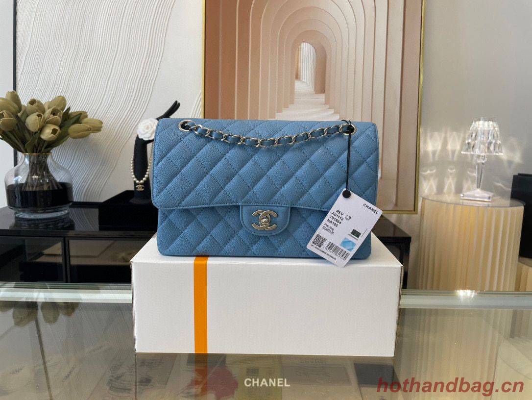 Chanel 2.55 Original Leather Flap Bag 1112 Light Blue with Silver Hardware