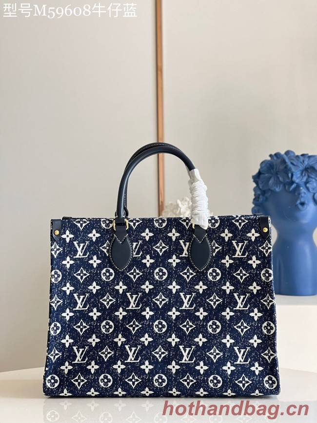 Louis Vuitton ONTHEGO Denim MM M59608 Navy Blue