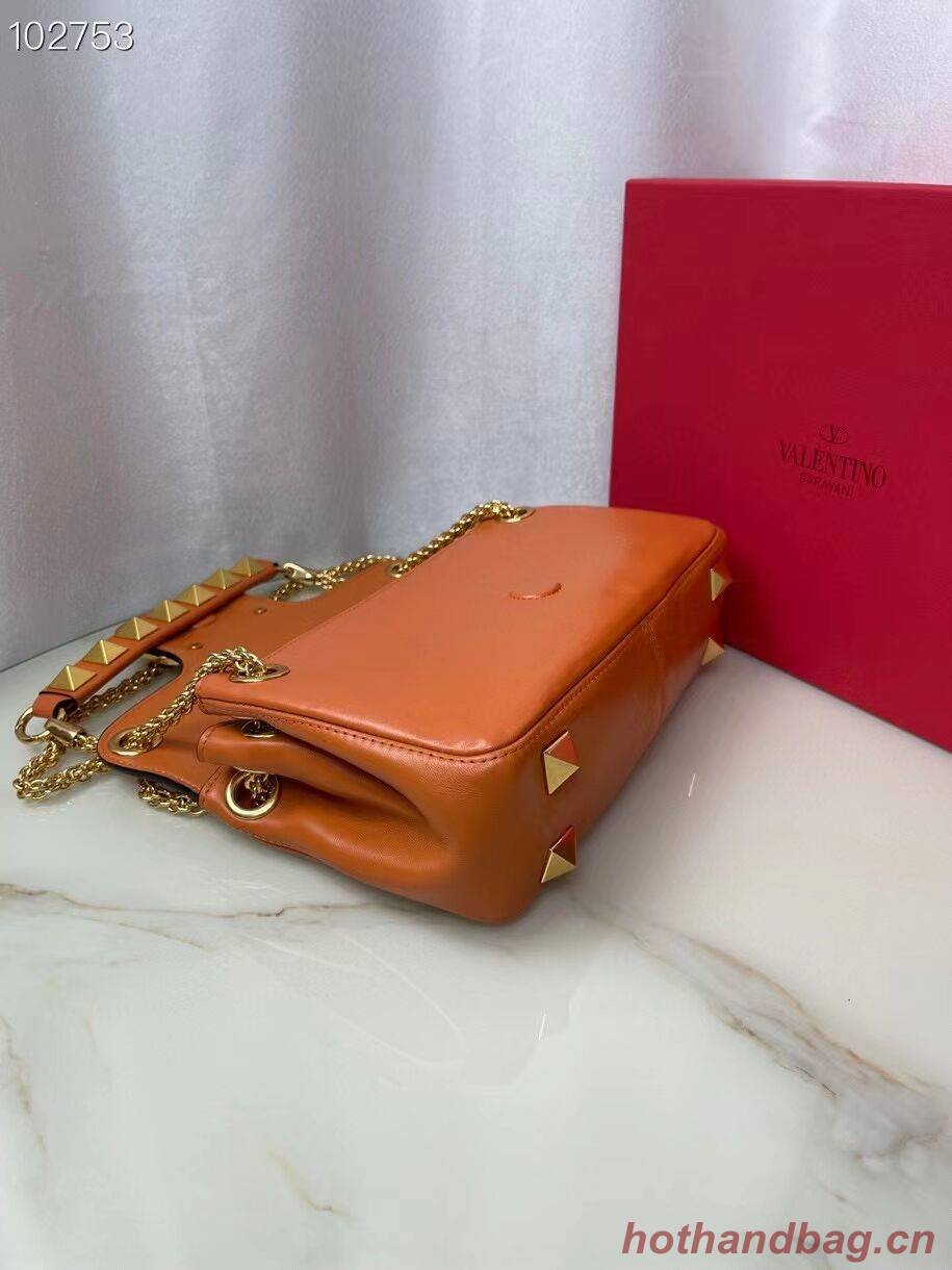 VALENTINO GARAVANI Stud Sign nappa Shoulder Bag NL098 orange