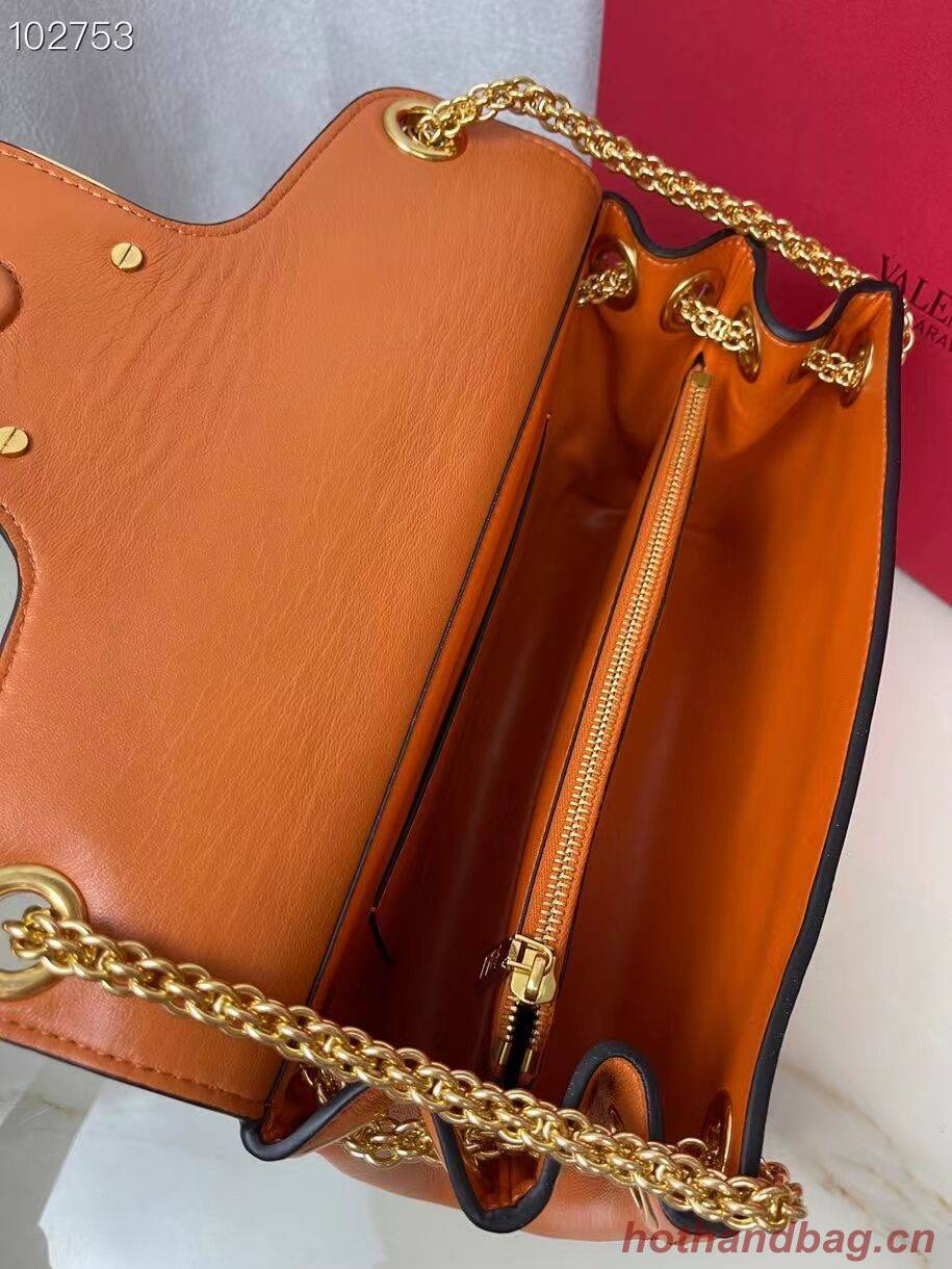 VALENTINO GARAVANI Stud Sign nappa Shoulder Bag NL098 orange