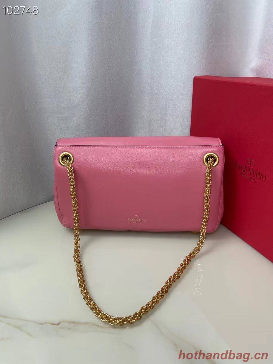 VALENTINO GARAVANI Stud Sign nappa Shoulder Bag NL098 pink