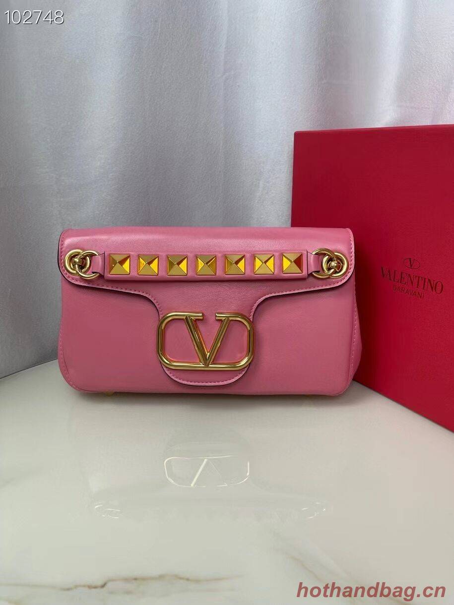 VALENTINO GARAVANI Stud Sign nappa Shoulder Bag NL098 pink