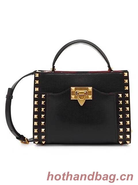 VALENTINO GARAVANI Rockstud Alcove Medium grain calf leather 2B0056 black