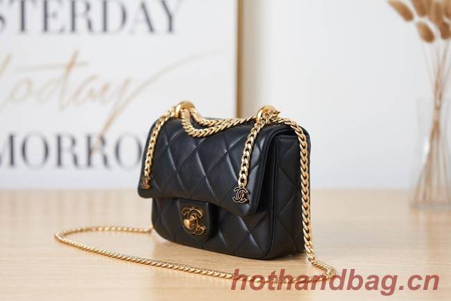 Chanel Flap Lambskin mini Shoulder Bag AS3113 black