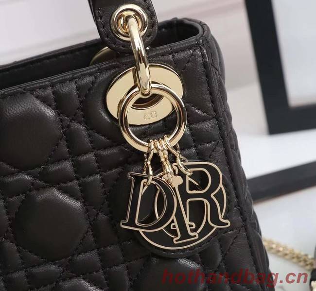 MINI LADY DIOR BAG Lambskin M0566OE black&gold