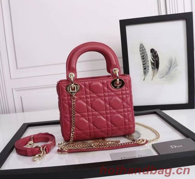 MINI LADY DIOR BAG Lambskin M0566OE red