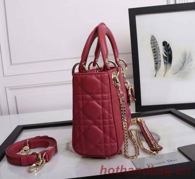 MINI LADY DIOR BAG Lambskin M0566OE red