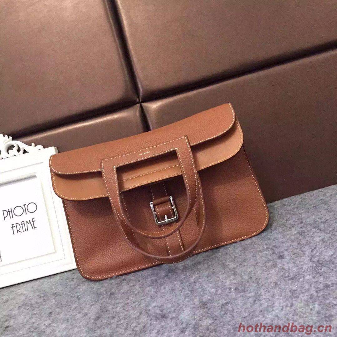 Hermes Halzan Togo Original Leather H3909 Brown