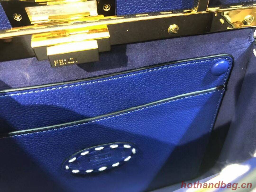 Fendi Peekaboo ISeeU MEDIUM leather bag F8637 blue