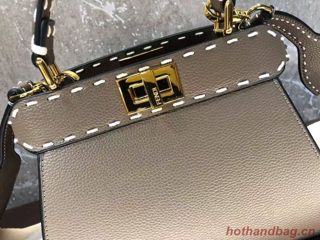 Fendi Peekaboo ISeeU Small leather bag F8636 gray