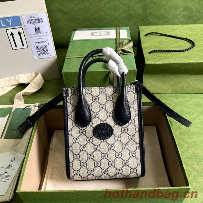 Gucci Mini tote bag with Interlocking G 671623 Blue