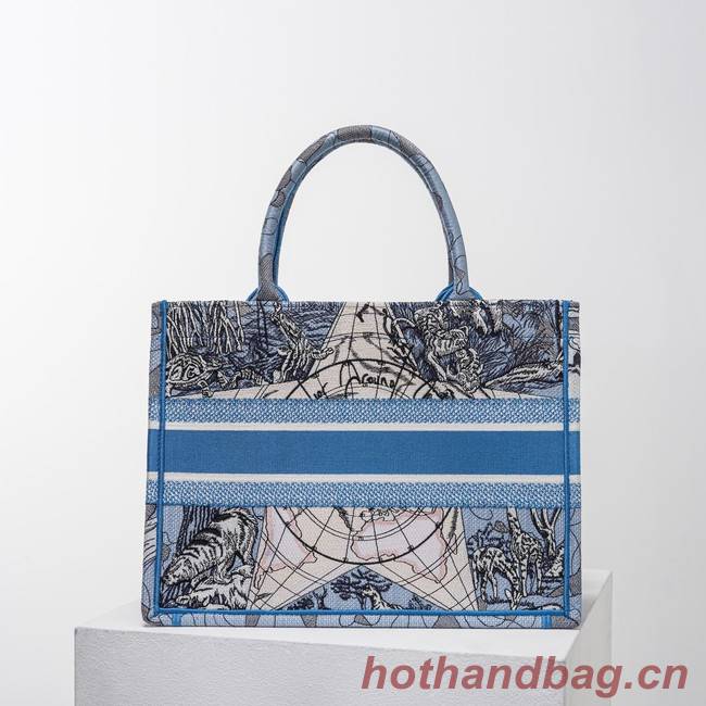 DIOR BOOK TOTE Embroidery C1287-23 blue