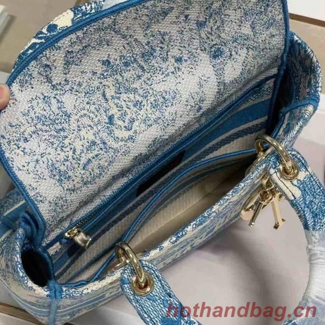 DIOR MEDIUM LADY D-LITE BAG Embroidery M0565OR blue