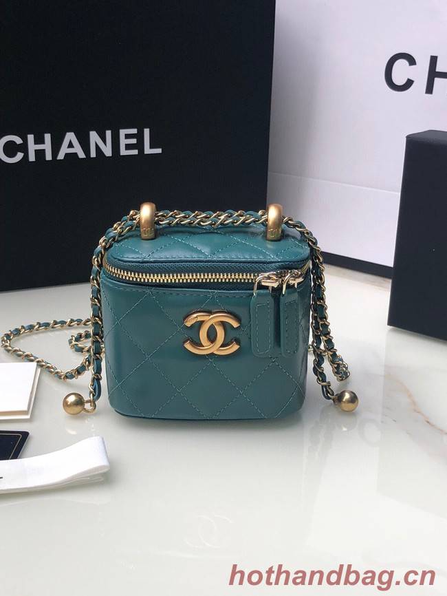 Chanel mini Shoulder Bag Lambskin & Gold-Tone Metal AP2292 blue