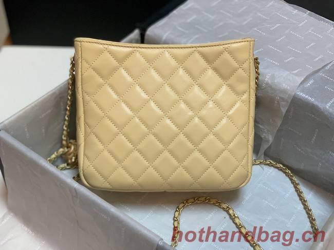 Chanel mini Shoulder Bag Lambskin&Gold-Tone Metal AS3259 yellow