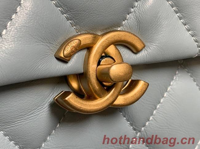 Chanel mini Shoulder Bag Lambskin&Gold-Tone Metal AS3205 sky blue