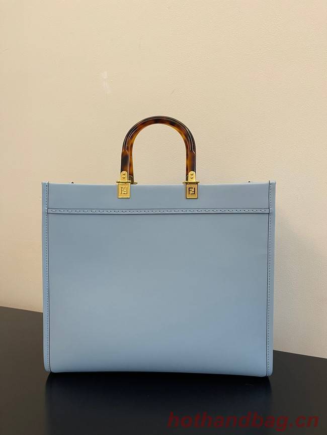 Fendi Sunshine Medium Light blue leather shopper 8BH386A