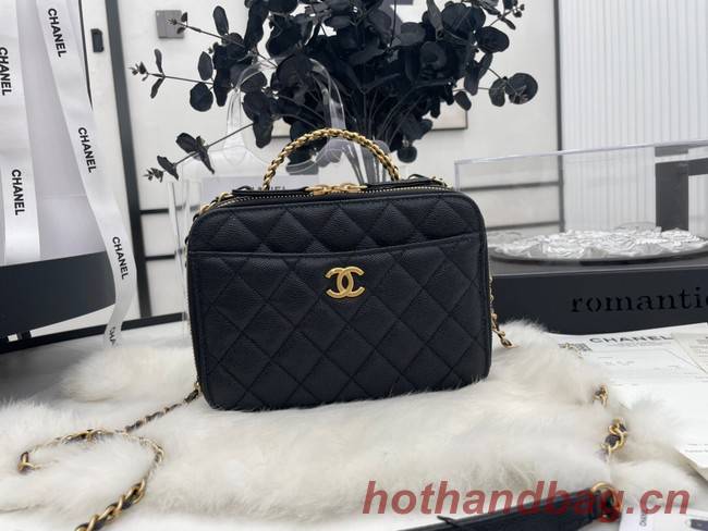 CHANEL HANDBAG Grained Calfskin&Gold-Tone Metal AP3222 black