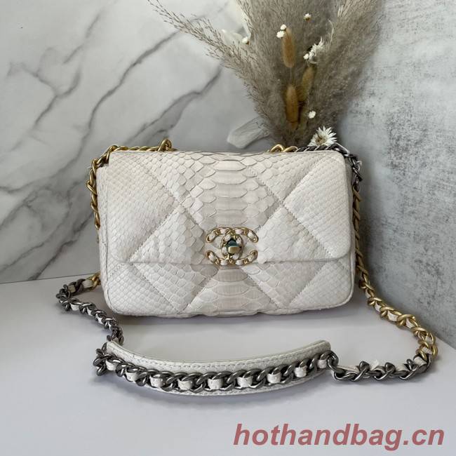 CHANEL 19 Flap Bag Original Snake skin flap bag AS1160 Cream