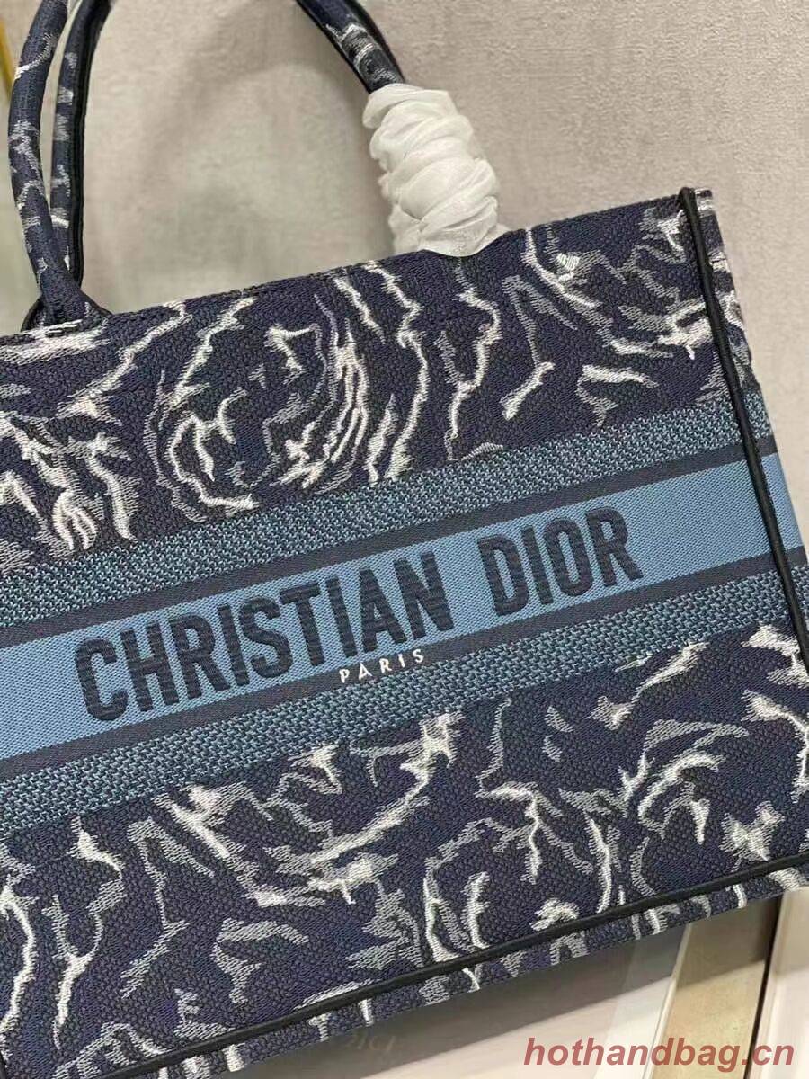 SMALL DIOR BOOK TOTE Embroidery C1287-31 blue