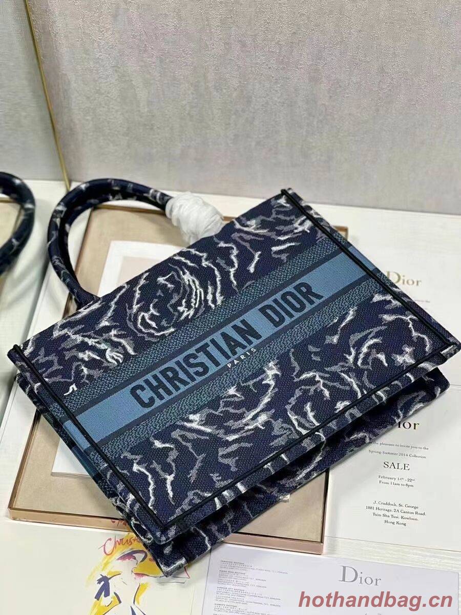 SMALL DIOR BOOK TOTE Embroidery C1287-31 blue