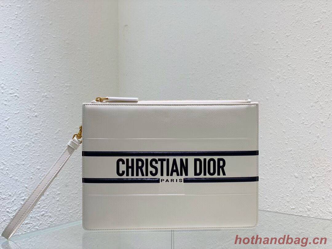 Dior Calfskin Cluth Bag C9181 white