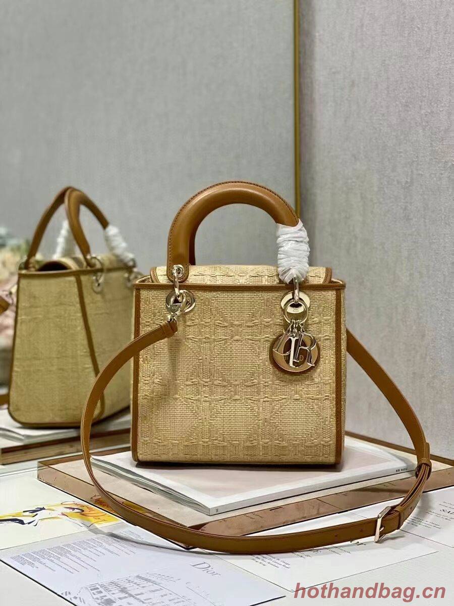 Dior MEDIUM LADY D-LITE BAG C9620 Apricot