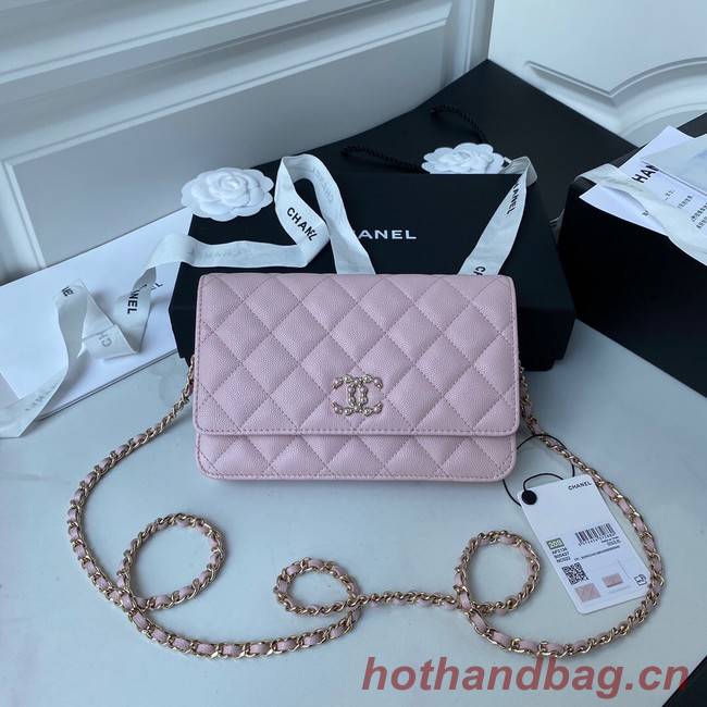 Chanel Grained Calfskin small Shoulder Bag AP33814 pink