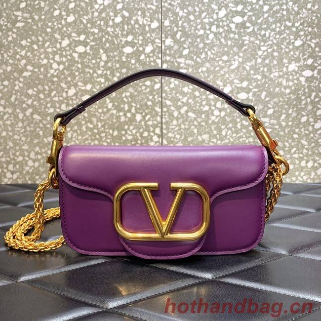 VALENTINO GARAVANI MINI LOCO Calf leather Shoulder Bag 1W2B0K purple